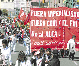 Manifesta��o em La Paz.