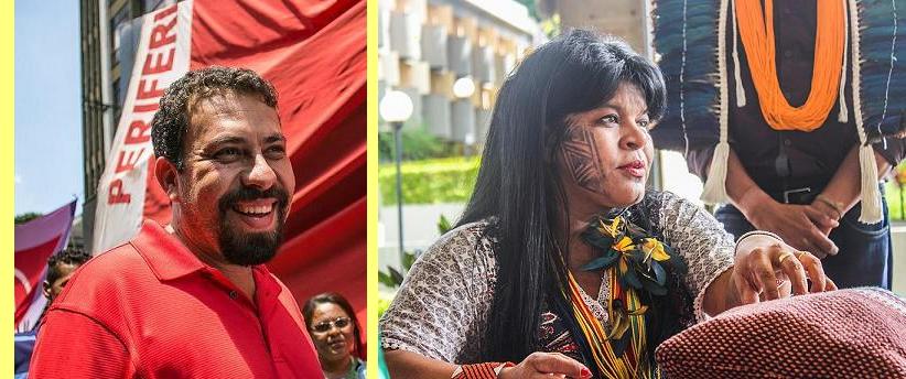 Guilherme Boulos e S�nia Guajajara.