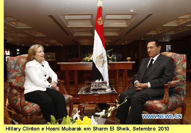 Hillary Clinton e Mubarak.