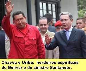 O presidente bolivariano e o presidente santanderista.