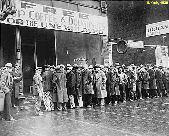 Desempregados na fila para um caf�.