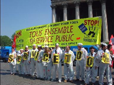 Trabalhadores da GDF protestam contra a privatiza��o.