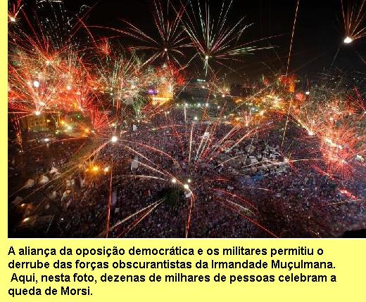 A grande festa aps a queda de Morsi.