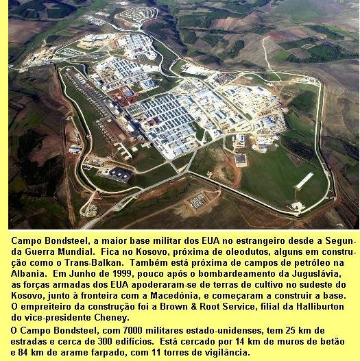 Camp Bondstell, no Kosovo, a maior base militar dos EUA.