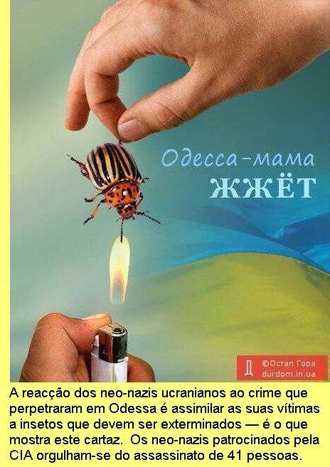 O crime de Odessa num cartaz neo-nazi.