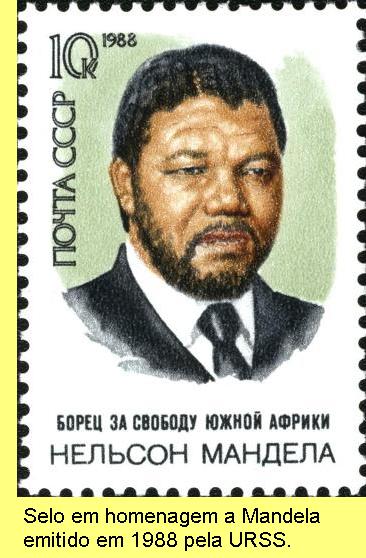 Selo emitido pela URSS em homenagem a Mandela.