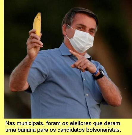 Eleitores fizeram uma banana para os candidatos bolsonaristas.
