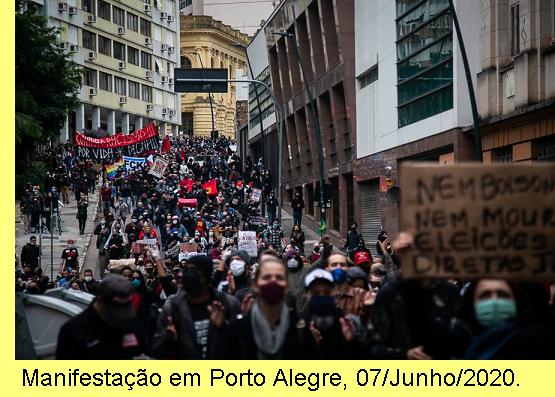 Manifesta��o em Porto Alegre, 07/Junho/20.