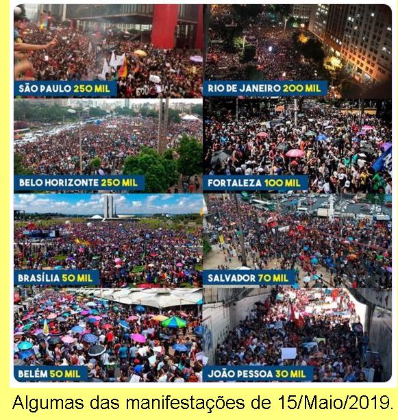 Manifesta��es de 15/Maio/2019.