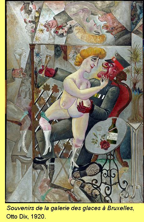 Souvenirs de la galerie des glaces � Bruxelles, 1920, Otto Dix.