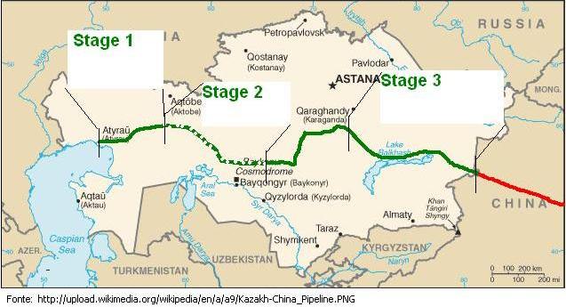 Gasoduto Casaquistão-China.