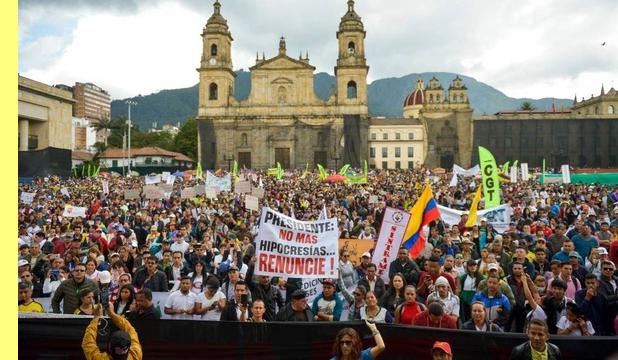 Manifestação em Bogotá, Maio/2021.