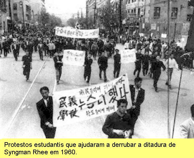 Protestos na Coreia do Sul.