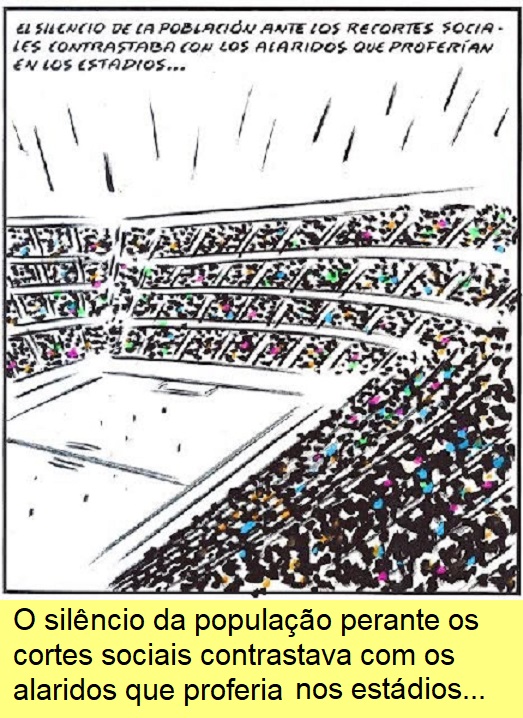 Futebol e silêncio, cartoon.