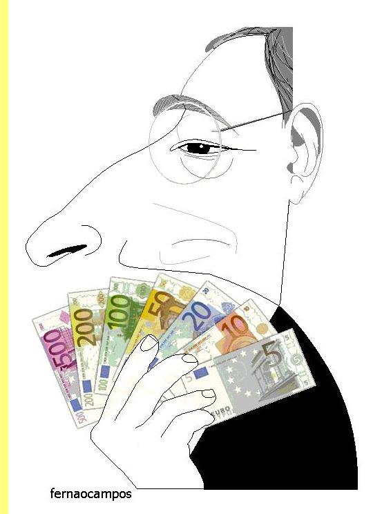 Mario Draghi, cartoon de Ferno Campos.
