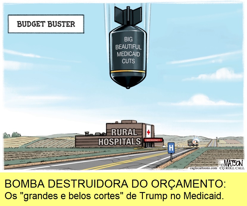 Orçamento de Trump, cartoon de RJ Matson.