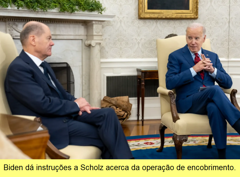Biden e Scholz na Casa Branca.