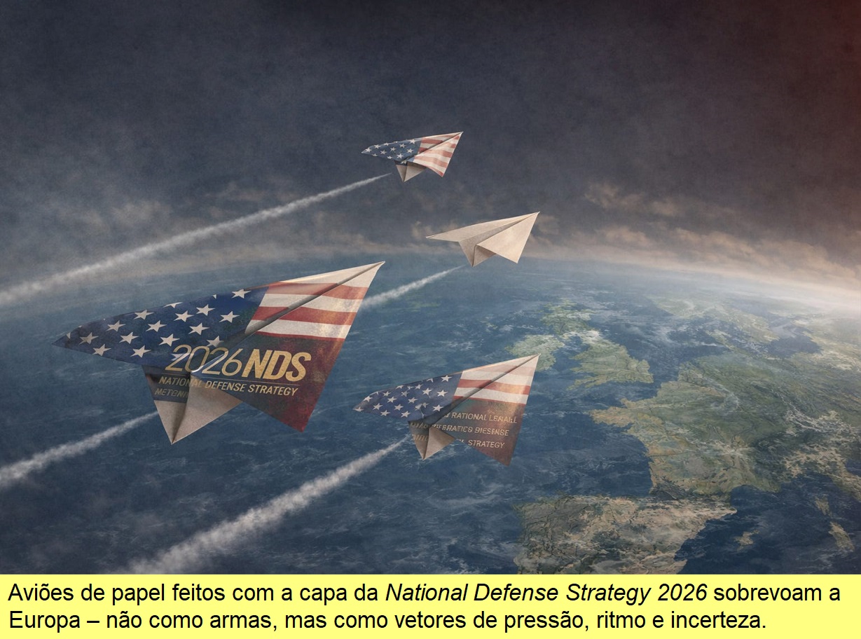 Aviões de papel feitos com a capa da NDS 2026.