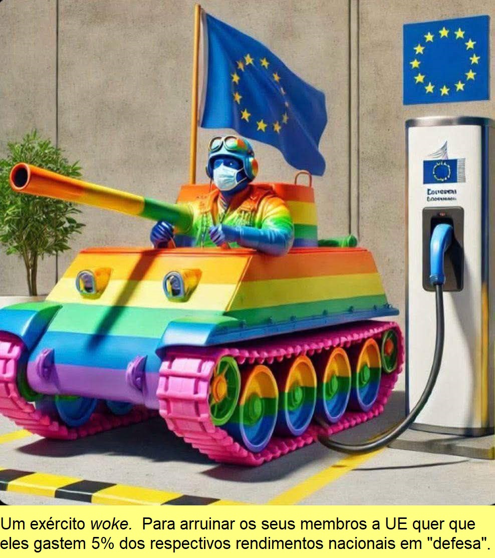 Tanque woke, cartoon, autor desconhecido.