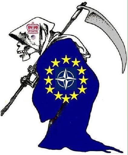 NATO & UE, cartoon, autor desconhecido.