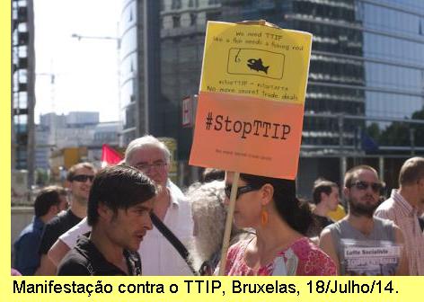 Manifesta��o em Bruxelas contra o TTIP.