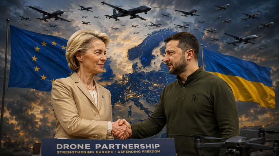 Úrsula e Zelensky.