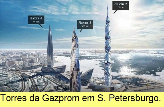 Arranha-céus da Gazprom em S. Petersburgo.