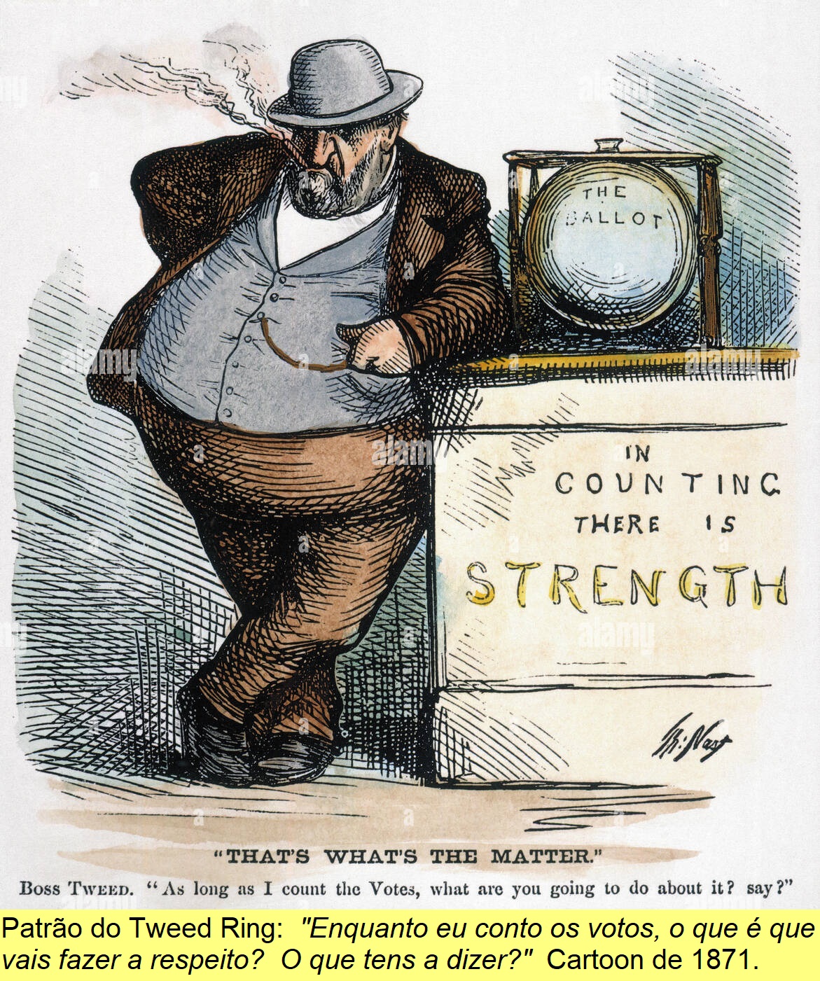 Contagem de votos, cartoon, 1871.