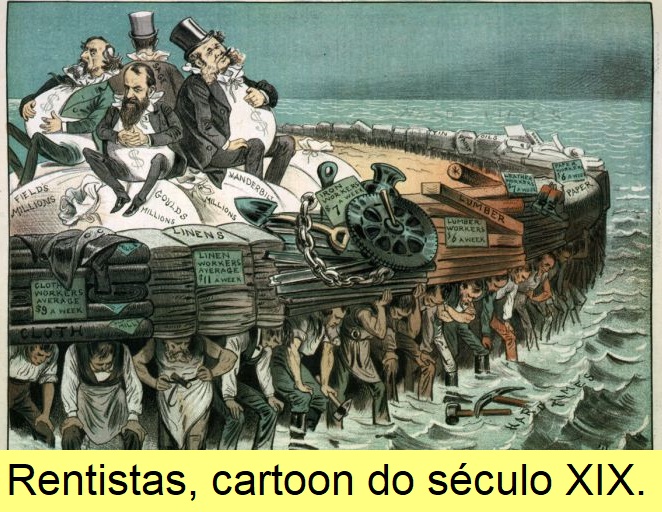 Rentistas, cartoon.