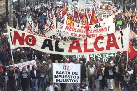 Manifesta��o em Monterrey.