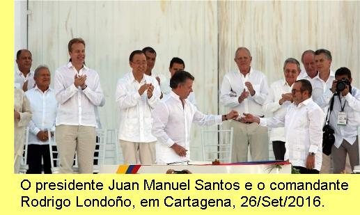 Cerim�nia em Cartagena, 26/Set/16.