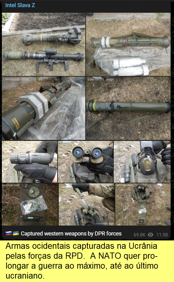 Armas despejadas pela NATO na Ucrânia.