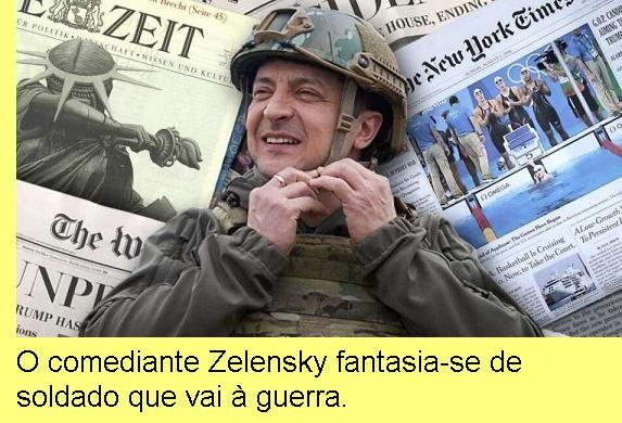 O comediante Zelensky que preside a Ucrânia.