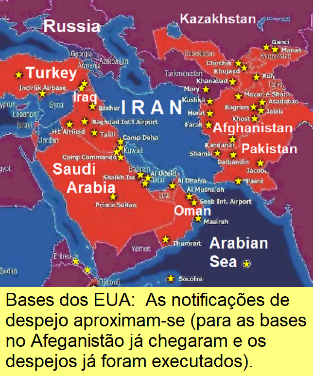 Bases dos EUA na Ásia Ocidental.