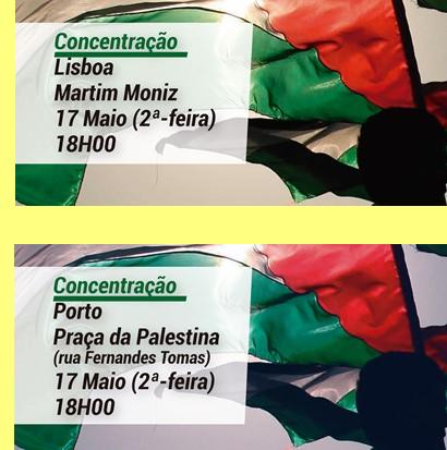 Concentra��es em Lisboa e no Porto.