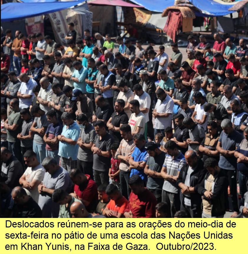 Deslocados na Faixa de Gaza.