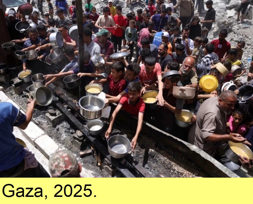 Crianças de Gaza em busca de comida.