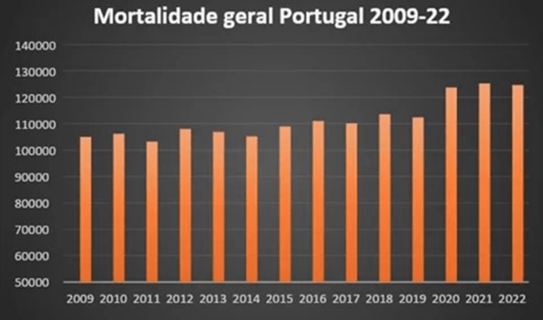 Mortalidade geral em Portugal, 2009-22.