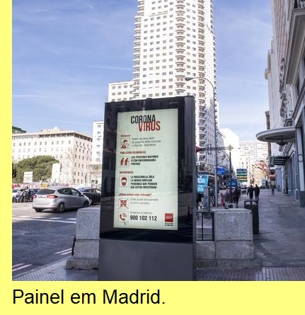Painéis na Comunidade de Madrid.