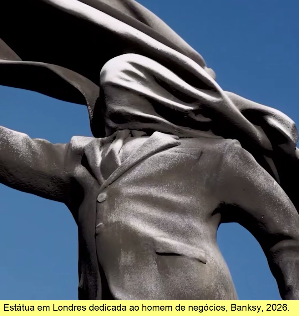 Estátua ao homem de negócios, Banksy, 2026.