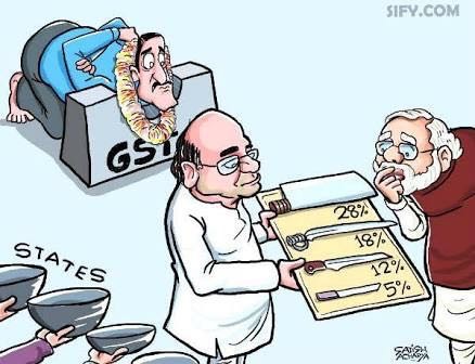 GST, cartoon de Saichi Acharya.