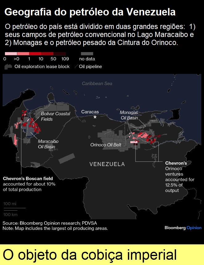 Regiões petrolíferas da Venezuela.