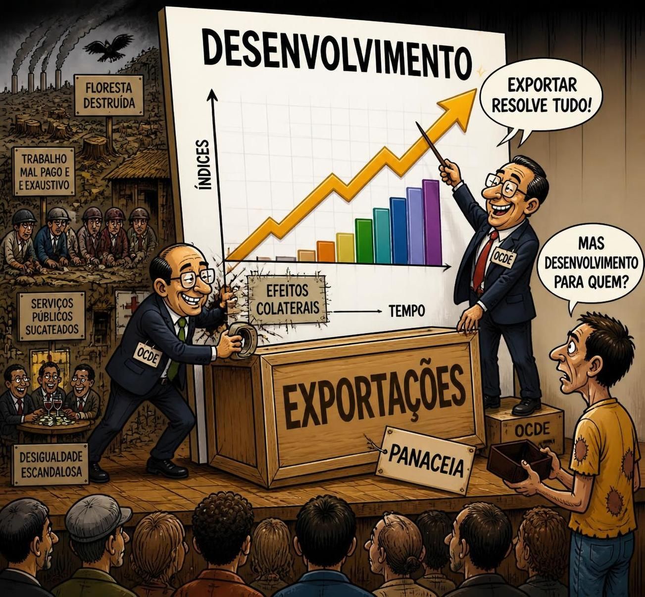 Economistas da OCDE, cartoon.