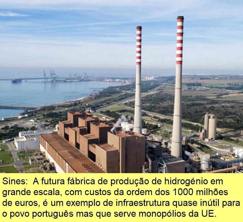 Sines, local da futura fábrica de hidrogénio.
