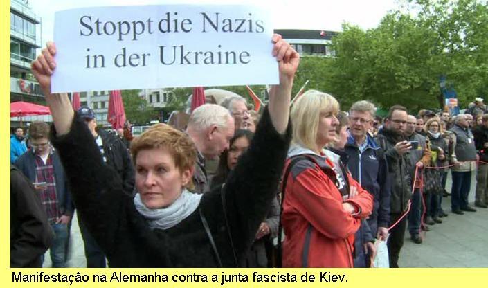 Manifesta��o na Alemanha contra a junta fascista de Kiev.