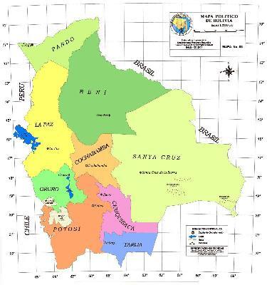 Departamentos da Bol�via. Clique para ampliar.