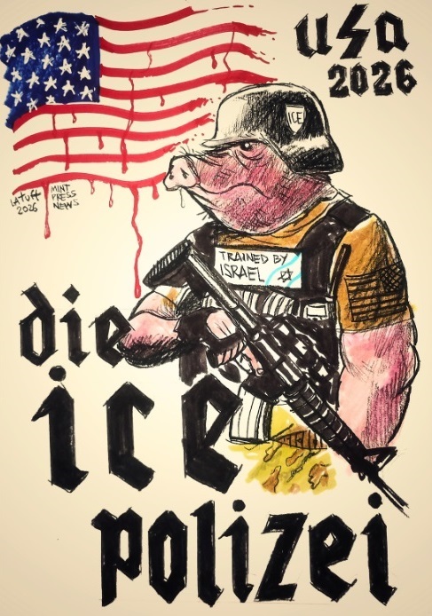 ICE, cartoon de Latuff.