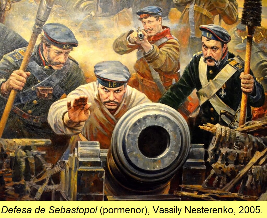Pormenor de 'Defesa de Sebastopol', de Vassily Nesterenko.