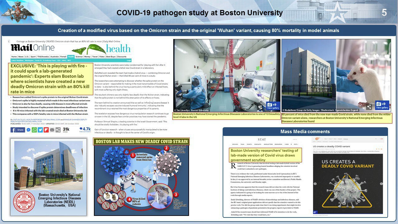 Estudo de patógenos COVID-19 na Universidade de Boston.