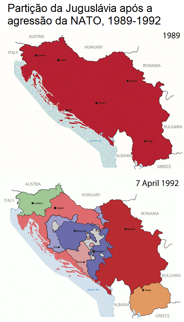 Partição da Jugoslávia após a agressão da NATO.